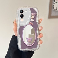 VIVO V29E 5G For Mirror Cream Soft Casing Cute Softcase Cartoon Hp Full Kesing Butterfly Cassing 548