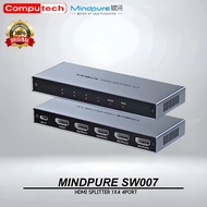 Mindpure HDMI Splitter 1 In 4 4 4Kx2K/ 30Hz Aluminum