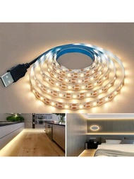 1入組暖色調usb Smd Led燈帶60led/m,單色彩,柔軟的led燈,1m/3m/5m,不防水,適合於臥室、廚房、家居裝飾（不含遙控）