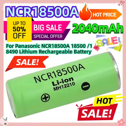 For Panasonic NCR18500A 2040mAh 18500 /18490 Lithium Rechargeable Battery