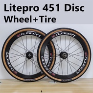 Litepro 20inch bicycle wheel set 8/9/10/10/11 speed  451 DISC brake folding bike wheel set with tire