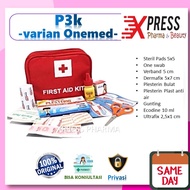 MERAH Xpress Bag P3K Red Complete First Aid Emergency Kit Bag Wallet One Med Gauze Alcohol Betadine 