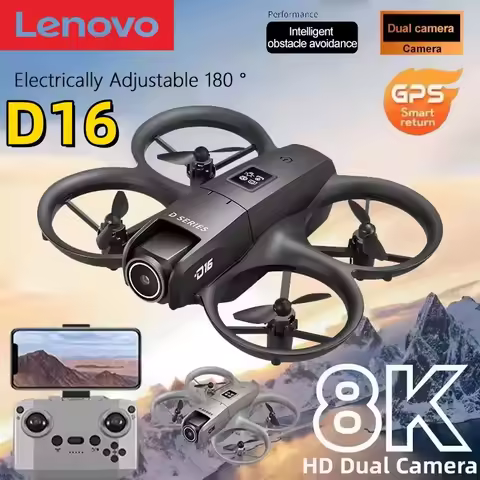 Lenovo Mini Drone Bushless Motor D16 Camera Remote Control Quadcopter Drone HD 8K GPS 1080P 180° Len