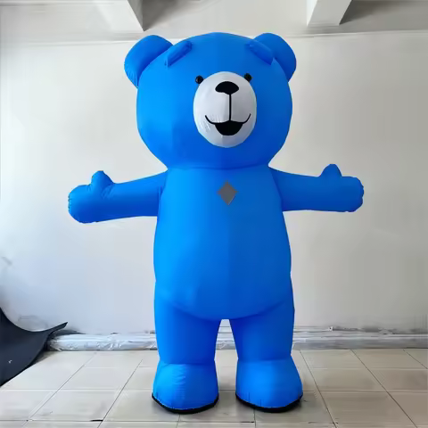 Inflatable Teddy Bear Costume with Blower Giant Outdoor Kids Theme Party Advertising Event Display