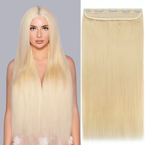 #613 Clips In Hair Extensions Human Hair Color Blonde Straight Natural Hair Extensions Feel Soft Hai
