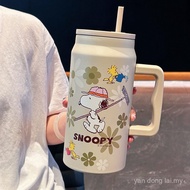 Large Capacity Cartoon Thermos Cup New Style Cup with Straw Snoopy Icemaster Cup Water Cup Stainless