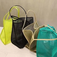 INS Large-Capacity Mesh Tote Bag Mesh Bag Mesh Shopping Bag One-Shoulder Mesh Bag Mesh Tote Bag Beac