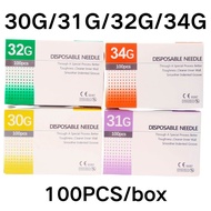 100pcs/box Hypodermic Filler Needle 30G 32G 34G painless Needle Disposable Sterilize Injector meso N