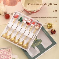 vivistyle Christmas tableware gift box stainless steel dessert spoon set