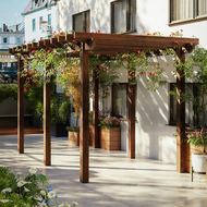 Corrosion-Resistant Wooden Grape Arbor Outdoor Patio Climbing Frame