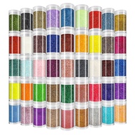 Ultra Fine Glitter for Nails, Set of 45 Colors, Extra Fine Resin Glitter Powder, Holographic & Iride