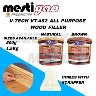 V-Tech VT-462 All Purpose Wood Filler 500g/1.5Kg (Brown/Natural)/Pengisi Kayu wood filler wood repai