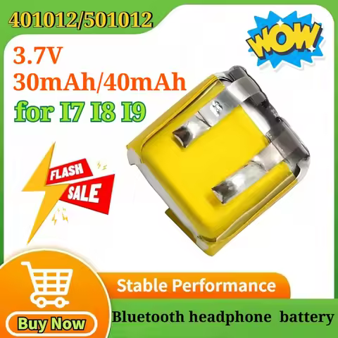 50-100PCS 401012/501012 3.7V 30mAh/40mAh for I7 I8 I9 Bluetooth Headphones Rechargeable Lithium Batt