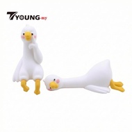 [Available] 2 Pieces Duck Figurines Cute Display Toppers Adorable Shelf Sitters for Office Workers, 