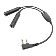 Convert Cable GA Dual Plugs for General Aviation Headphone to 2-Pin Pilot Headset Connector Use for 