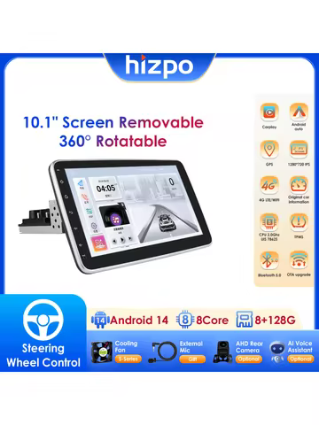 Hizpo 1 Din Autoradio Universal Car Radio Multimedia Player Android UIS7862S Schermo Estraibile Ster