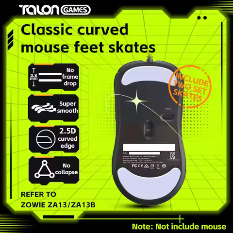 2 Sets TALONGAMES Mouse Feet Light Gray Custom Curved Edge Mouse Feet Skates For Zowie ZA13 / ZA13B 