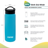 Bình Giữ Nhiệt Carez IBC428SB530N - 530ml Inox 304 Không chứa BPA - Giữ nóng đến 6 tiếng giữ lạnh đế