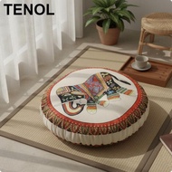 [TENOL] Meditation Cushion Thick Padded Round Meditation Pillow Auspicious Elephant