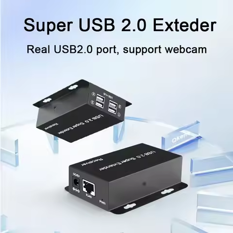Real USB 2.0 Extender By RJ45 Ethernet Cat6 Cable 50M 4 Port USB 2.0 Hub Support Webcam USB Camera K