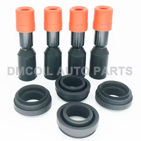 4 PCS IGNITION COIL BOOTS CONNECT SPARK PLUGS WITH RESISTANCE FOR HONDA FIT II JAZZ CITY 1.3L 1.4L 1