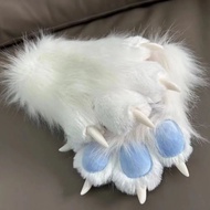 Kawaii Cartoon Cosplay Costume Gloves Furry Fursuit Kigurumi Plush Cat Paw Gloves Squeaky Kig Warm C
