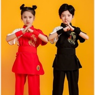 Children Martial Arts Clothing Chinese Style Martial Arts Suit Unisex Long Short Sleeve Kindergarten