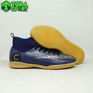 Sepatu Futsal Anak Nike Mercurial CR7 Boot Biru Dongker Grade Original