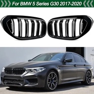 Front Bumper Racing Grille For BMW 5 Series G30 G31 520i 530i 540i M5 2017-2020 Pair Car Double Slat