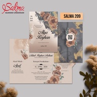 Modern Luxury 3-Fold Wedding Invitation Blanks BC 150g Salma Series 209 PRINT ELEGANT SAGE RUSTIC EC