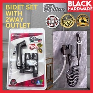Black Hardware Bidet Spray Set Head Bathroom Faucet Toilet Pipe Hose Flexible Hose Pipe Bidet Hose P