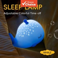 Factory Direct Sales LED Night Light Warm White Light Whale Silica Gel USB Rechargeable Home Decor C