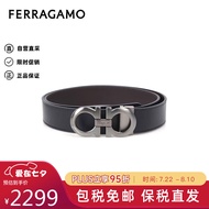 菲拉格慕（Ferragamo）腰带男士双面扣式可裁剪商务休闲皮带七夕送男友464231黑色 100