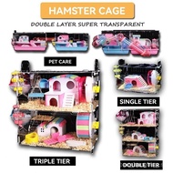 Hamster Cage Acrylic Chinchilla Guinea Pig Cage Large for Pet Rat, Syrian Hamster, Hamster Cage with