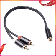 ❤ RotatingMoment  Amplifier Audio Cable 1 RCA Female to 2 RCA Male Y Adapter Splitter Audio Cord Copper Conductor Shielded Wre 29cm