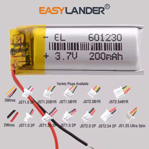 601230 3.7V 200mAh Rechargeable Lithium Lipo Li-ion Polymer Battery