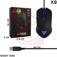 Terlaris game Mouse Fantech Macro RGB Gaming X9 THOR game wired wire kab cable berlampu lampu dpi ad