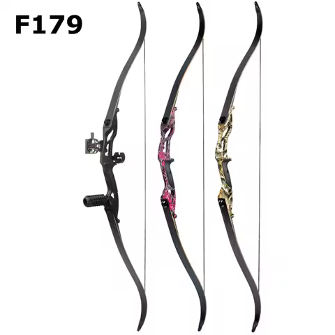 JUNXING F179 56" 30-50lbs Recurve Bow American Hunting Bow Archery 17 inche Metal Riser Tranditional