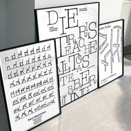 Coffee Shop Furniture Shop Studio Art Painting English Line Shopping Mall Poster Wall Chair Black Wh