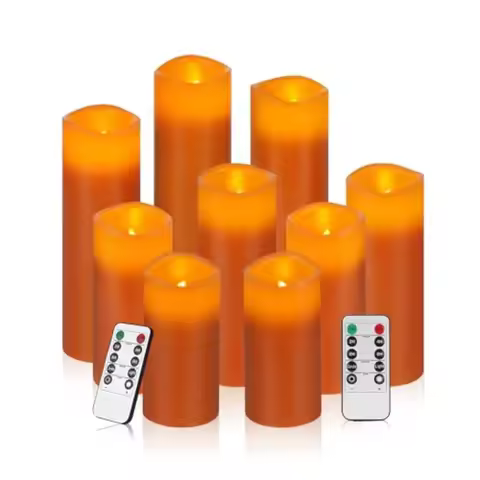 Flameless Candles Battery Operated Candles Real Wax Pillar LED Candles with 10-Key Remote and Cyclin