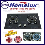 HOMELUX HGH-88 2 Burners Built-In Flexi Hob |  (Flexible Hob,Gas Cooker,Gas Stove,Dapur Gas,Cooker Hob)