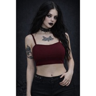Burgundy Gothic Emo Rock Punk Corset Vest