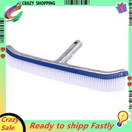 18 Inch Outdoor Pool Wall Brush Swimming Pool Cleaning Tool Aluminum Handle for Pond Spa  Pools Alga