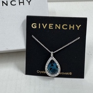 Givenchy 水滴形藍色水晶項鍊