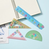 School Supplies Acrylic Ruler Student Exam Dedicated Cute Cartoon Ruler Set Student Cartoon Ruler 1.