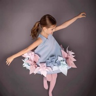 FG25-18302 Children's Jumpsuit. Girl's Splicing 3D Flower Skirt Sleeveless Dress Size 80-150