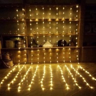 Led rain curtain 3M x 3M, 3m long flowing water-resistant rice grain curtain LED light with 3m long 
