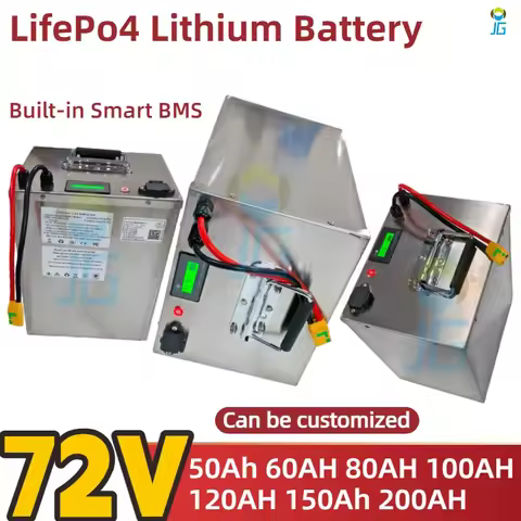 JG 72V 50Ah 60AH 80AH 100AH 120AH 150Ah 200AH LifePo4 Lithium Battery, Golf Cart, Electric Vehicle+C