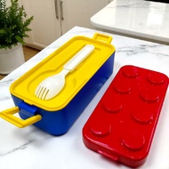 UNIQUE LUNCH BOX LEGO-SHAPED LUNCH BOX WITH SPOON AND Separator 550ML CAPACITY 911a
