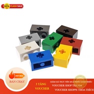 Combo of 10 1x2 bricks with square holes through the middle - Compatible MOC accessories Part 32064